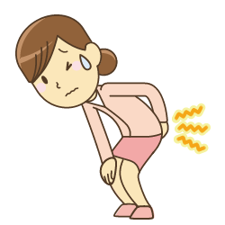 腰が痛い女性のイラスト
